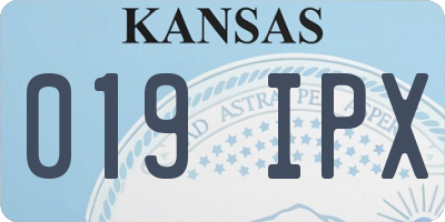 KS license plate 019IPX