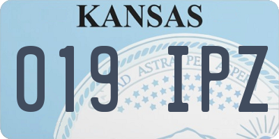 KS license plate 019IPZ