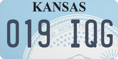 KS license plate 019IQG