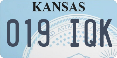 KS license plate 019IQK
