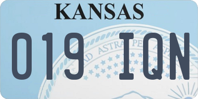 KS license plate 019IQN