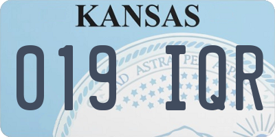 KS license plate 019IQR