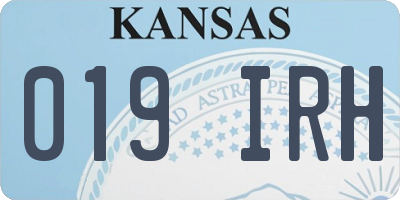 KS license plate 019IRH