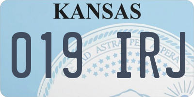 KS license plate 019IRJ