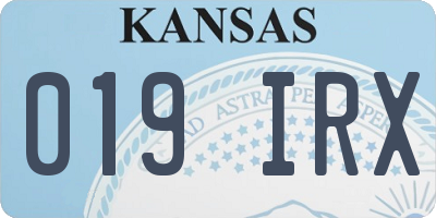 KS license plate 019IRX