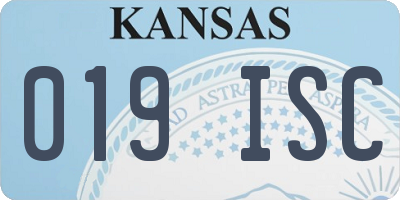 KS license plate 019ISC