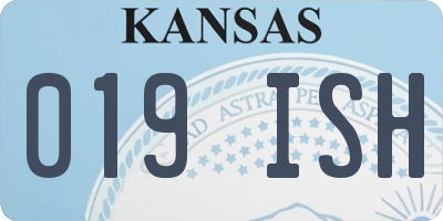 KS license plate 019ISH