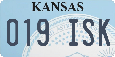 KS license plate 019ISK