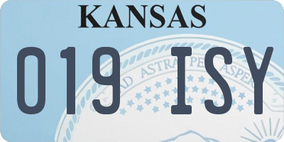 KS license plate 019ISY