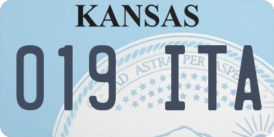 KS license plate 019ITA