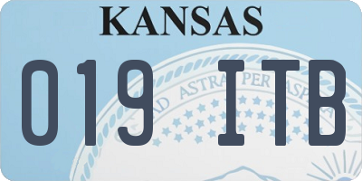 KS license plate 019ITB