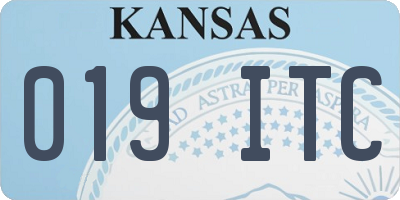 KS license plate 019ITC