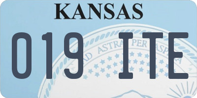 KS license plate 019ITE