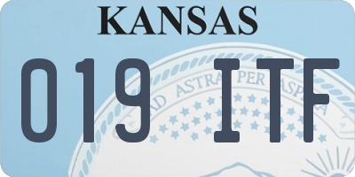 KS license plate 019ITF