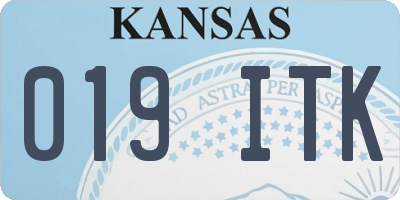KS license plate 019ITK