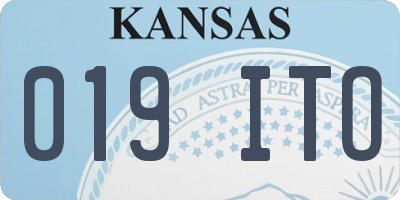 KS license plate 019ITO