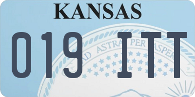KS license plate 019ITT