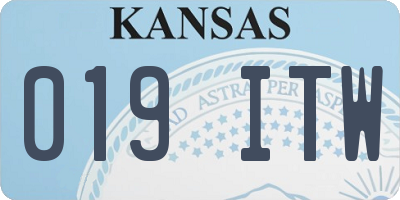 KS license plate 019ITW