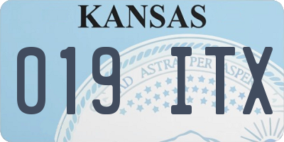 KS license plate 019ITX