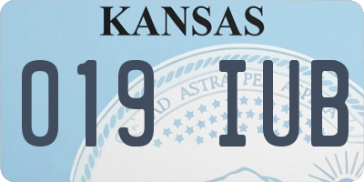 KS license plate 019IUB