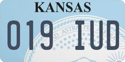 KS license plate 019IUD