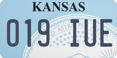 KS license plate 019IUE