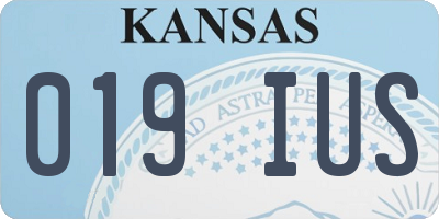 KS license plate 019IUS