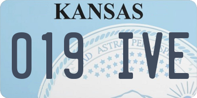 KS license plate 019IVE