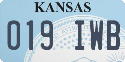 KS license plate 019IWB