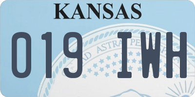 KS license plate 019IWH