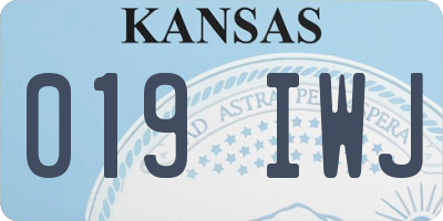KS license plate 019IWJ