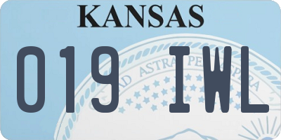 KS license plate 019IWL
