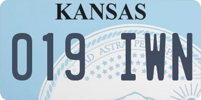 KS license plate 019IWN