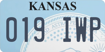 KS license plate 019IWP
