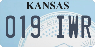 KS license plate 019IWR