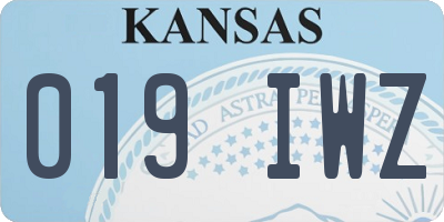 KS license plate 019IWZ