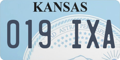 KS license plate 019IXA