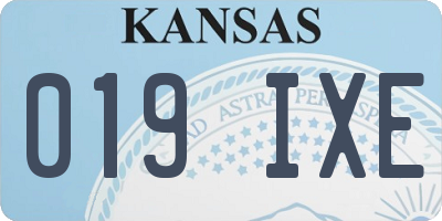 KS license plate 019IXE