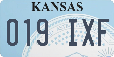 KS license plate 019IXF