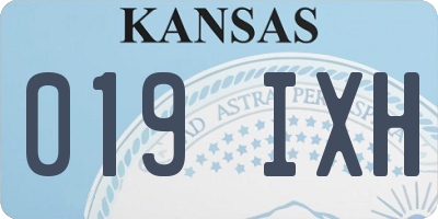 KS license plate 019IXH