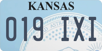 KS license plate 019IXI