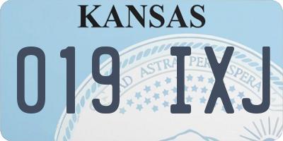 KS license plate 019IXJ