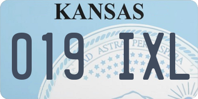 KS license plate 019IXL
