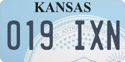 KS license plate 019IXN