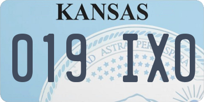 KS license plate 019IXO
