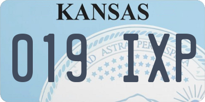 KS license plate 019IXP