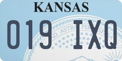 KS license plate 019IXQ