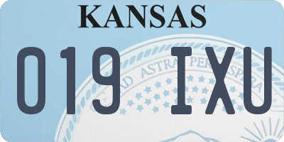 KS license plate 019IXU