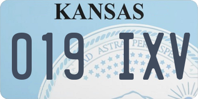 KS license plate 019IXV