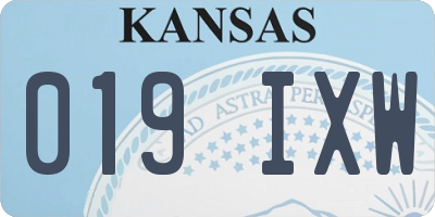 KS license plate 019IXW